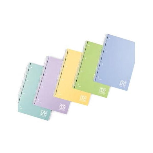 BLASETTI ONE COLOR PASTEL QUADERNO A4 80 GR QUADRETTI 5M FORATO COPERTINA IN PPL 5M 80 FOGLI CONF 6 Pz.