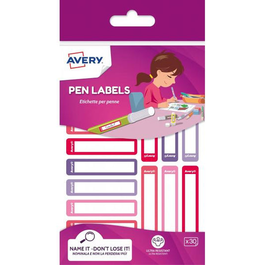 AVERY CONF 30 ETICHETTE ADESIVE PER PENNE E MATITE 10X50 mm BIANCO