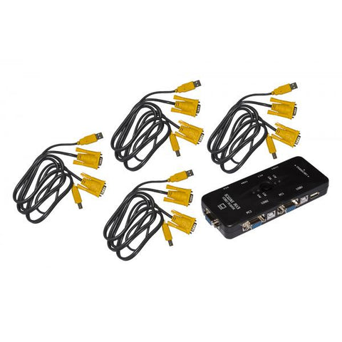 LINK SWITCH KVM USB VGA CON 1 MOUSE 1 TASTIERA USB E 1 MONITOR VGA CON CAVI INCLUSI BLACK