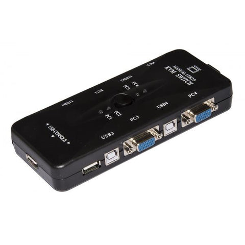 LINK SWITCH KVM USB VGA CON 1 MOUSE 1 TASTIERA USB E 1 MONITOR VGA CON CAVI INCLUSI BLACK