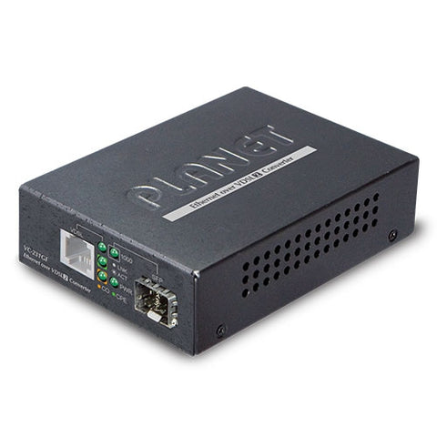 PLANET VC-231GF convertitore multimediale di rete 1000 Mbit/s Nero