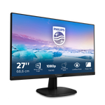 MONITOR PHILIPS 27" LED IPS FORMATO 16:9 CONTRASTO 1.000:1 1xVGA 1xHDMI 1xDVI BLACK ITALIA 273V7QDSB/00