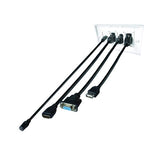 CONNEkT Gear 20-1100 Placa de conexión y conectores Bianco (10M AV SNAP-IN MODULAR CABLE KI - HDMI/VGA/USB TYPE B/3.5MM + USB) 