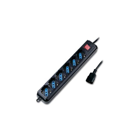 ATLANTIS LAND MULTIPRESA x UPS 6P SCHUKO/ITA BIPASSO SPINA IEC/VDE CON INTERRUTTORE NERO