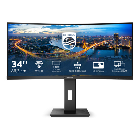 Philips B Line 346B1C/00 Monitor PC 86,4 cm [34] 3440 x 1440 Pixel Quad HD LCD Nero (Philips B Line 346B1C - WLED 34 VA 5m)