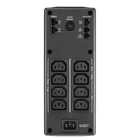 APC BR1600MI gruppo di continuit [UPS] A linea interattiva 1,6 kVA 960 W 8 presa[e] AC (APC Back-UPS Pro BR1600MI - UPS - 230 V c.a. V - 960 Watt - 1600 VA - USB - connettori di uscita 8 - nero)