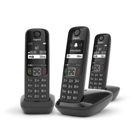 GIGASET AS690 TRIO CORDLESS DECT + 2 AGGIUNTIVI BLACK