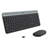 LOGITECH MK470 COMBO SLIM WIRELESS MOUSE E TASTIERA 2.4 GHZ 1.000 DPI QUERTY CECO SLOVACO GRAFITE GRIGIO