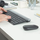 LOGITECH MK470 TASTIERA E MOUSE USB WIRELESS QWERTY US MOUSE OTTICO 1.000 DPI 3 PULSANTI NERO GRIGIO