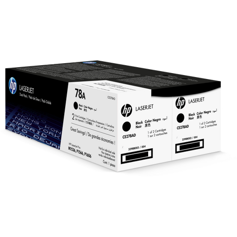 HP 78AD PACK 2 TONER NERO PER STAMPANTI LASERJET GARANZIA ITALIA (CE278AD)
