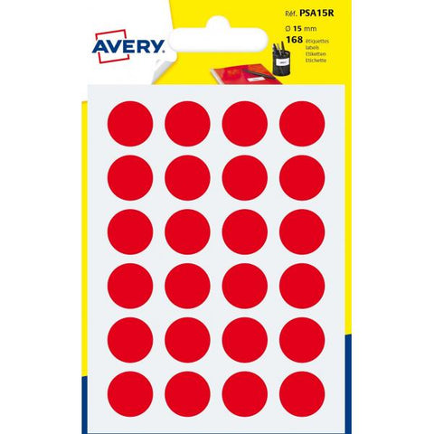 AVERY CONF 168 ETICHETTE ADESIVE ROTONDE DIAMETRO 15 mm ROSSO