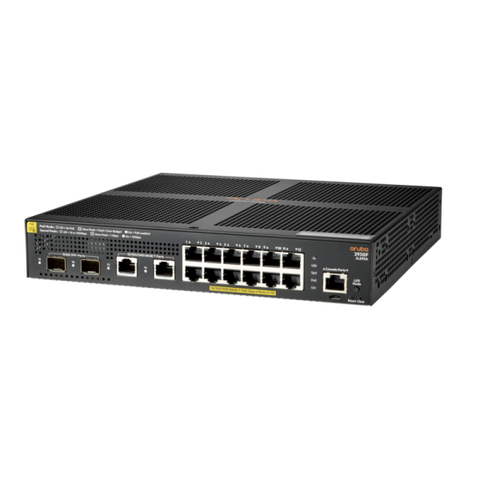 Hewlett Packard Enterprise Aruba 2930F 12G PoE+ 2G/2SFP+ Gestito L3 Gigabit Ethernet (10/100/1000) Nero 1U Supporto Power over Ethernet (PoE)
