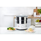 Tefal VC1451 pentola a vapore 2 cestello/i Acciaio inossidabile, Bianco Superficie piana