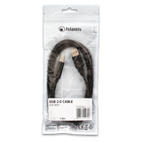 ATLANTIS CAVO USB 2.0 A/BM/M CONNETTORE TIPO A MASCHIO /CONNETTORE TIPO B MASCHIO 1.8 MT NERO 