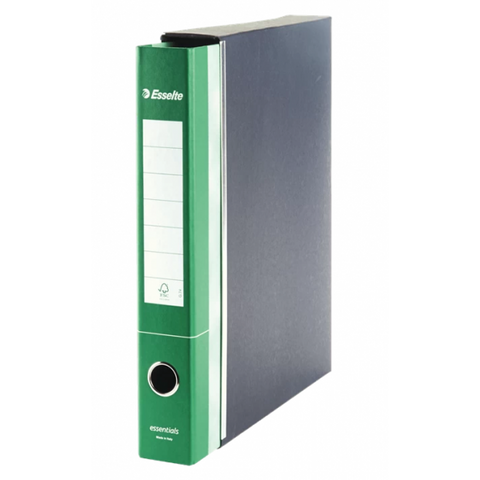 ESSELTE ESSENTIAL G74 REGISTRATORE FORMATO PROTOCOLLO 230X330X50 mm COL. VERDE CONF 8 Pz.
