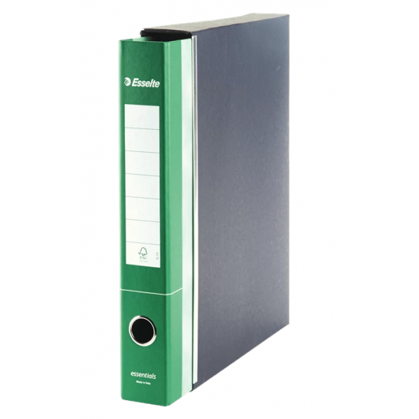 ESSELTE ESSENTIAL G74 REGISTRATORE FORMATO PROTOCOLLO 230X330X50 MM COL. VERDE CONF 8 PZ.