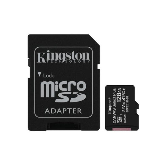 MICRO SD KINGSTON 128GB CL10 UHS-I CON ADATT 100MB/S LET.85MB/S SCRIT.