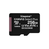 KINGSTON CANVAS SELECT PLUS 256GB MICRO SDXC CLASSE 10 UHS-I + ADATTATORE