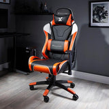 X Rocker Agility eSports Sedia da gaming per PC Sedia imbottita tappezzata Nero, Arancione, Bianco
