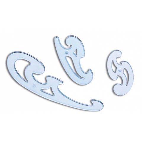 ARDA KIT CURVILINEE IN PLASTICA AZZURRO TRASPARENTE CONF 3 Pz.