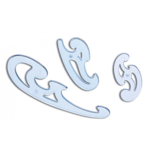 ARDA KIT CURVILINEE IN PLASTICA AZZURRO TRASPARENTE CONF 3 Pz.