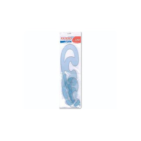 ARDA KIT CURVILINEE IN PLASTICA AZZURRO TRASPARENTE CONF 3 Pz.