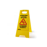 PERFETTO CARTELLO SEGNALATORE SUELO HÚMEDO EN PP GIALLO 