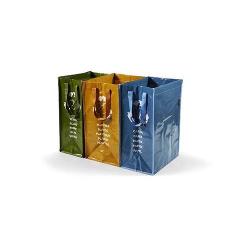 PERFETTO RICICLA BAG CONTENITORI MORBIBI PER RACCOLTA DIFFERENZIATA VETRO CARTA PLASTICA CONF 3 Pz.
