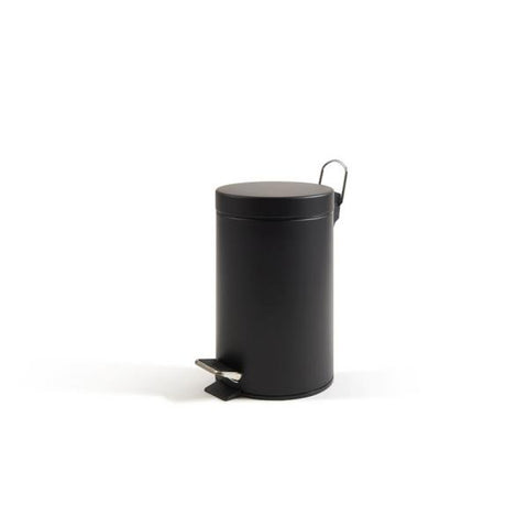 PERFETTO BIDONE IN ACCIAIO CON PEDALE E VASCHETTA 16.7X27 CM 3 LT NERO SATINATO