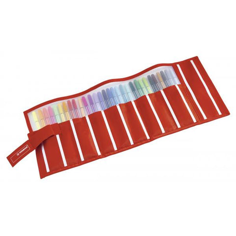 STABILO PEN 68 PENNA PER GRAFICA TRATTO 1 MM COLORI ASSORTITI CON ROLLERSET ROSSO CONF. 30 Pz.