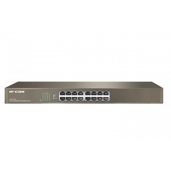 IP-COM G1016G SWITCH NON GESTITO 16 PORTE GIGABIT (10/100/1000) CASE IN METALLO MONTABILE SU RACK