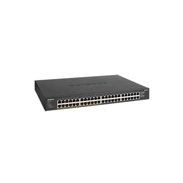 NETGEAR GS348PP Non gestito Gigabit Ethernet [10/100/1000] Supporto Power over Ethernet [PoE] Nero (NETGEAR GS348PP - Switch - unmanaged - 48 x 10/100/1000 [24 PoE+] - desktop, rack-mountable - PoE+