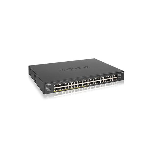NETGEAR GS348PP Non gestito Gigabit Ethernet [10/100/1000] Supporto Power over Ethernet [PoE] Nero (NETGEAR GS348PP - Switch - unmanaged - 48 x 10/100/1000 [24 PoE+] - desktop, rack-mountable - PoE+