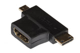 LINK ADATTATORE HDMI FEMMINA A MINI HDMI MASCHIO + MICRO HDMI MASCHIO