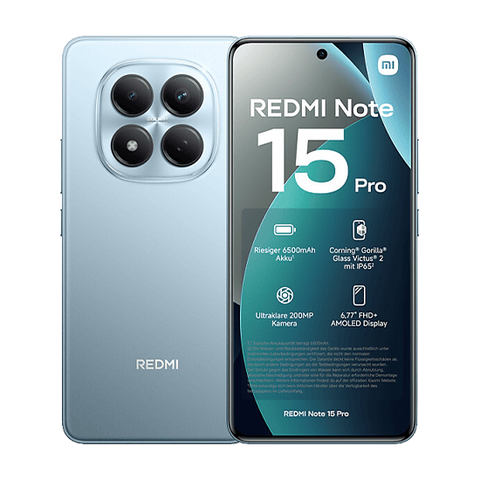 Xiaomi Redmi Note 15 Pro Smartphone - 17,2 cm (6,77") AMOLED - 256 GB - Glacier Blue (MZB0MGXEU)