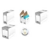 ELBA Archiv-Schachtel, Breite 200 mm, A4, wei/grau starke, surefreie Wellpappe, automatische Faltung, - 20 Stck (400064977)