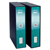 REXEL DOX 2 REGISTRATORE FORMATO PROTOCOLLO 285X350X80 MM COL. VERDE MARE CONF 6 PZ.