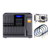 QNAP TL-D1600S contenitore di unit di archiviazione Box esterno HDD/SSD Nero, Grigio 2.5/3.5 (16-bay desktop SATA JBOD expansion unit with a QXP-1600eS PCIe SATA host card and 4 SFF-8088 to SFF-864