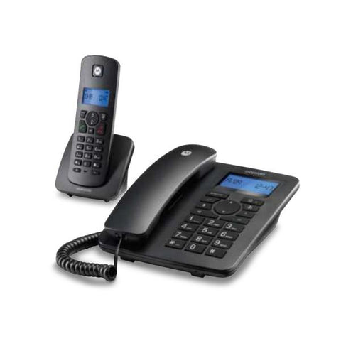 MOTOROLA C4201 COMBO TELEFONO DA TAVOLO + 1 CORDLESS DECT NERO