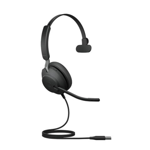 Jabra Evolve2 40, UC Mono Auricolare Cablato A Padiglione Ufficio USB tipo A Nero