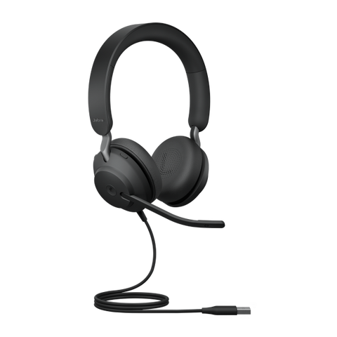Jabra Evolve2 40, MS Stereo Auricolare Cablato A Padiglione Ufficio USB tipo A Nero