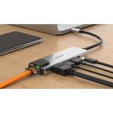 D-LINK DUB-M520 HUB USB-C 5-IN-1 CON HDMI/ETHERNET USCITE: HDMI x1, Ethernet x1, USB 3.0 x2, USB-C x1, HDMI FINO A 4K, PLUG AND PLAY