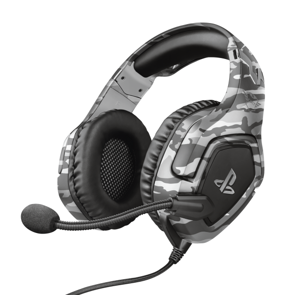 TRUST GXT 488 FORZE CUFFIE CON MICROFONO GAMING LICENZA PS4 JACK 3,5MM MIMETICO GRIGIO