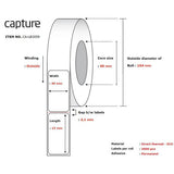Capture CA-LB3059 etichetta per stampante Bianco (Label 40x15, Core 40, - Diameter 104 mm. Thermal - print. Uncoated. Permanent. 3000 labels per roll. 12 rolls per box.)