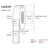 Capture CA-LB3065 etichetta per stampante Bianco (Label 47x25, Core 40, - Diameter 105 mm. Thermal - print. Uncoated. Permanent. 2000 labels per roll. 12 rolls per box.)