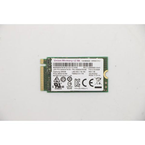 Lenovo 5SS0W76183 drives allo stato solido 256 GB M.2 PCI Express 3.0 NVMe (UMIS AM620 256G PCIe 2242 SSD - Warranty: 6M)