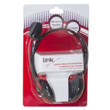 CUFFIA AUDIO CON MICROFONO LINK CON 1 CONNETTORE JACK 3,5 MM LUNGHEZZA CAVO 1,30 MT COLORE NERO LKHS03