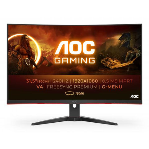 AOC G2 C32G2ZE/BK Monitor PC 80 cm [31.5] 1920 x 1080 Pixel Full HD LED Nero, Rosso (AOC 31.5 VA MON CURVED C32G2ZE/BK)