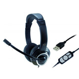 CUFFIA C/MICROFONO USB BK CONTR.REMOTO CAVO 2MT