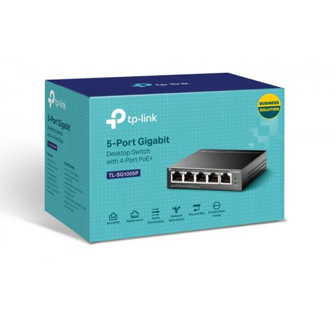 PoE switch 5 porte Gbit 4 PoE max 56W TP-Link TL-SG1005P